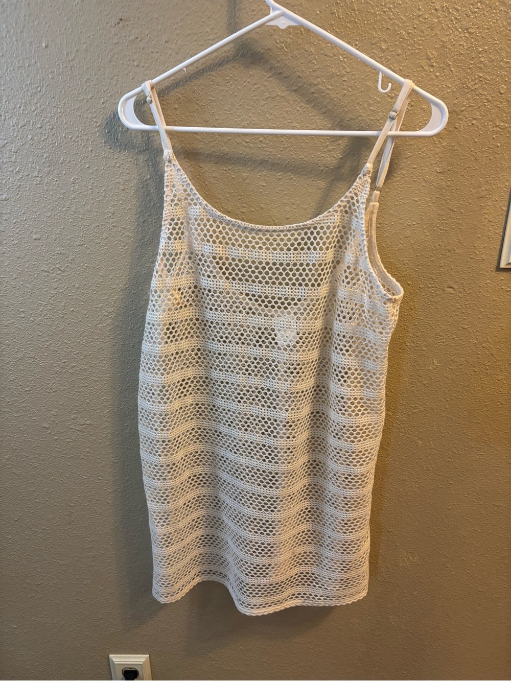 Love Cream Crochet Tank Cover-Up